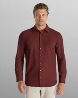 Ribbed+ Long Sleeve Button Down