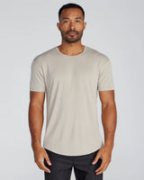 Ribbed Short Sleeve Drop-Cut