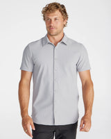 Ribbed+ Short Sleeve Button Down