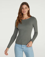 Drift Fitted Boat Neck Long Sleeve